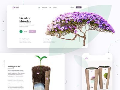 Kiri bio official website launch design double exposure identity landing page logo nature new product ui urn ux