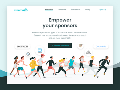 Eventbaxx endurance landingpage design identity illustration landing ui ux web