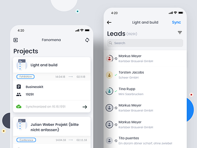 Leads Mobile App design ios leads mobile ui ux