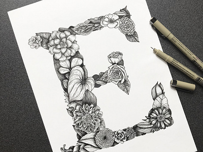 Handmade botanical cover illustration