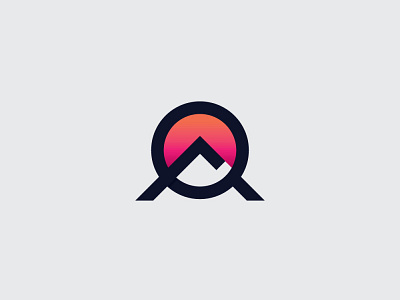 A Mountain app brand identity design flat icon illustration logo minimal modern logo