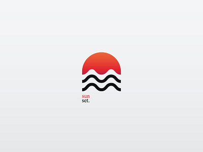 sunset. branding design flat icon illustration logo minimal minimalist logo modern logo vector