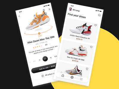 Sneaker interface branding design flat icon ui ui ux vector