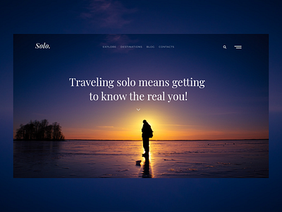 Solo - Landing Page first shot landing page solo travel unsplash