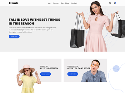 Trends - Ecommerce Platform Landing Page design ecommence landing page minimal offers platform product sales shop shopping