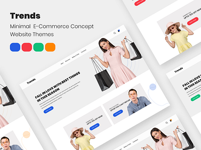 Trends - Minimal E-commerce Concept Website color concept design ecommerce landing page minimal mockup shopping themes theming website