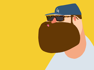 Selfie character illustration los angeles selfie yellow