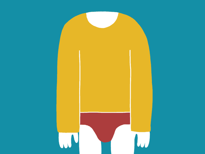 Mythical Monday 6 - Blemmyes animation character creature face gif loop mythical sweater underwear