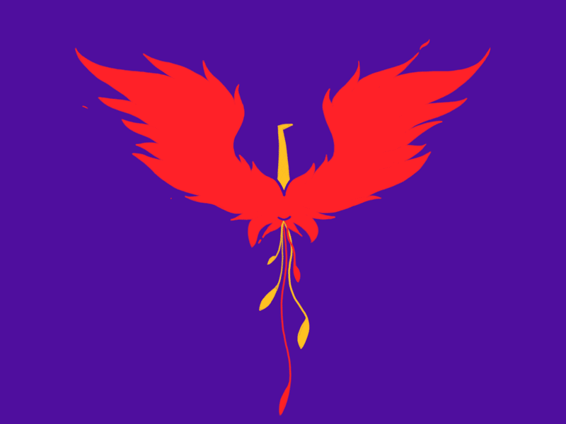 Mythical Monday 16 - Phoenix animation bird character creature feathers fire gif loop mythical rebirth tail
