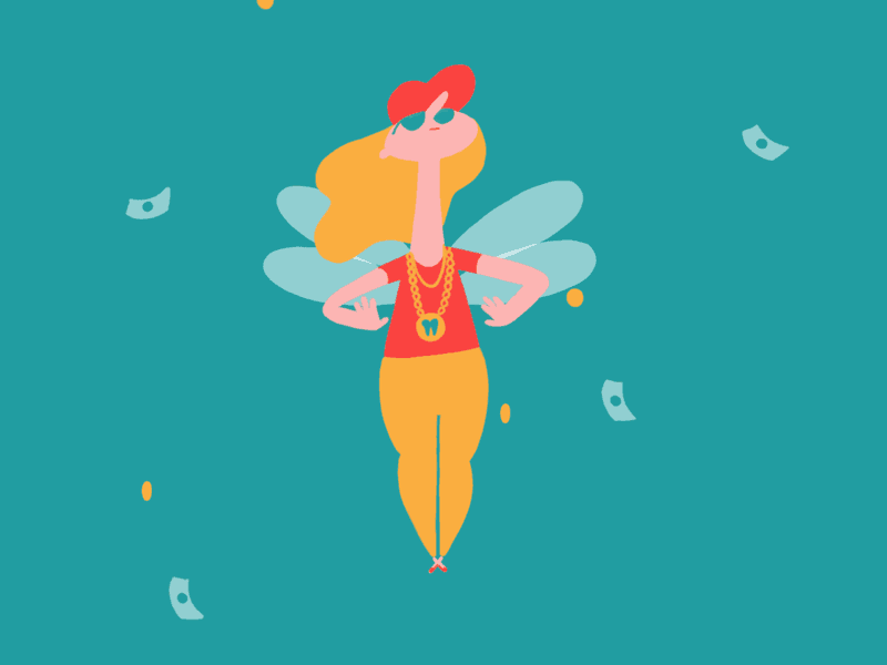 Mythical Monday 31- Tooth Fairy bling coins creature dollars fairy gold money mythical necklace tooth wings