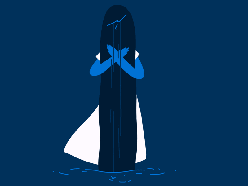 Mythical Monday 50 - La Llorona animation creature crying drowned gif legend loop mexican mythical weeping white woman