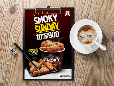 Smoky Sunday Flyer | KFC branding design illustration logo vector