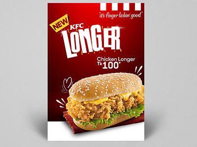 KFC Longer Chicken flyer design graphicdesign illustration typography