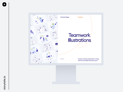 Teamwork Illustrations app design branding colorful contrast cool craftwork design illustration pack storytale