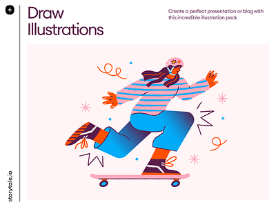 Draw Illustrations app design branding colorful contrast cool design illustration pack storytale vector