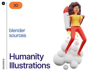 NEW 🌟 Humanity 3D Illustrations 3d blender characters colorful design humanity illustration new product release storytale ui volumetric