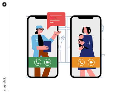 Call the Doctor Illustrations 🩺 app design colorful design illustration new product release storytale ui vector web