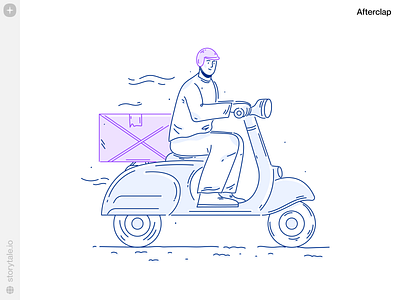 Afterclap Illustrations 🛵 bike delivery design friendly illustration landing outline storytale ui vector web