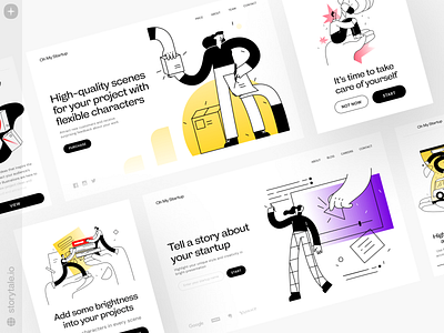 Oh My Startup 💛 Illustrations business categories characters colorful design illustration product startup storytale ui vector