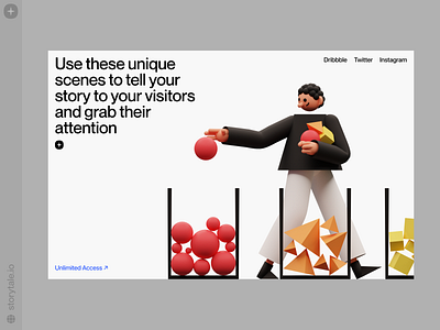 3DDD Illustrations 🔴 🟨 3d 3ddd branding collection colorful design figures illustration product sorting storytale ui web