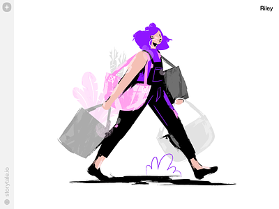 New Riley Illustrations 💜 bags colorful design ecommerce illustration product riley shopping storytale ui vector violet web