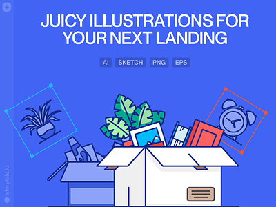 Juicy Illustrations 🍍 bright colorful design illustration juicy outline product storytale ui vector web