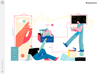 Brainstorm Illustrations 💡 brainstorm colorful design illustration product storytale ui vector web