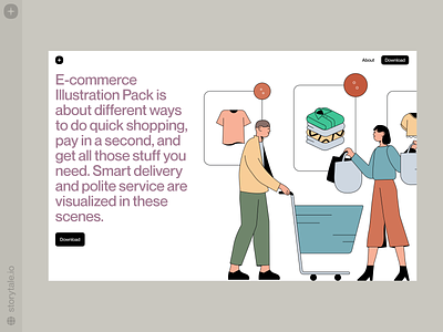E-Commerce Illustrations 🛍 colorful design ecommerce illustration product storytale ui vector web