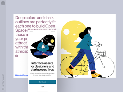 Open Space Illustrations ✨ colorful design illustration openspace product space storytale ui vector web
