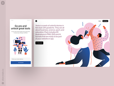 Vesta Illustrations 🌿 app app design application colorful design illustration product storytale ui uxui vector vesta web