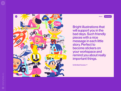 New: Keep Going Illustrations 💜 branding colorful contrast design illustration keep going product storytale ui vector web