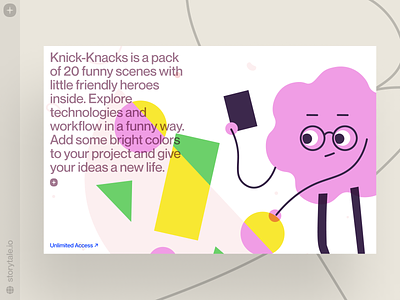 Knick-Knacks Illustrations 🤩 colorful contrast cool craftwork design illustration storytale ui vector web