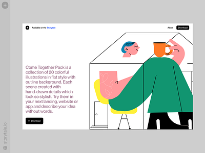 Come Together illustrations 😌 colorful comfort design home illustration product storytale ui vector web