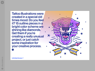 Tattoo illustrations 🐅 bright colorful design illustration outline product storytale tattoo tiger ui vector web