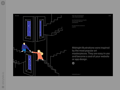 Midnight Illustrations ✨ colorful dark dark theme design product storytale ui vector web