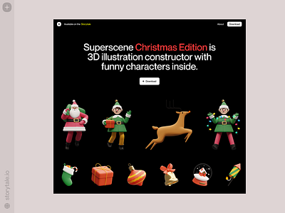 Superscene Christmas Edition 🎅 3d characters christmas colorful design holidays illustration illustrations product santa storytale superscene ui update volumetric web