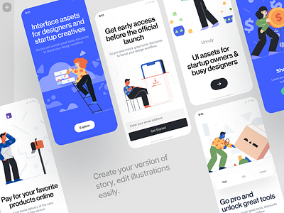Unruly Illustrations 🕺 app design characters colorful design flat illustration pack product storytale ui unruly vector