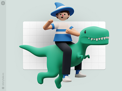 Superscene Characters ❤️ 3d app design characters colorful constructor contrast design dinosaur illustration magic product storytale ui web