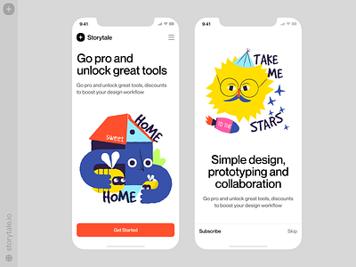 Keep Going 🥳 app app design colorful design illustration keep going mobile motivation phrases product storytale ui vector