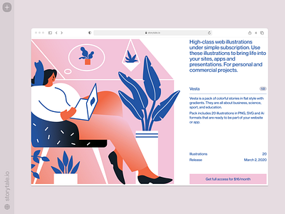 Vesta Illustrations 🌿 characters colorful design gradients illustration product storytale ui vector vesta web