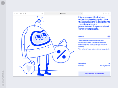 Nankin Illustrations 💬 characters design finance illustration nankin outline percent product robots sketch storytale tech ui vector web