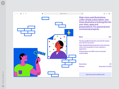 Blink illustrations 💥 blink characters colorful contrast design illustration product storytale ui vector web