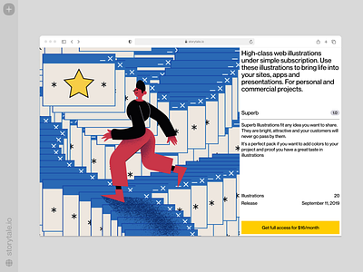 Superb illustrations ⭐️ characters colorful contrast design illustration product storytale superb ui web