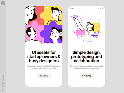 Easy illustrations ✈️ app design characters colorful cool design easy illustration product storytale ui vector