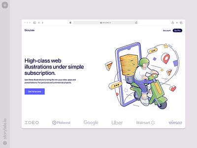 Delivery Man illustrations 🛵 app business characters colorful delivery design food food delivery illustration outline product services storytale typography ui vector web