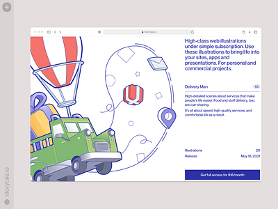 Delivery Man Illustrations 🚗 colorful design illustration product storytale ui vector