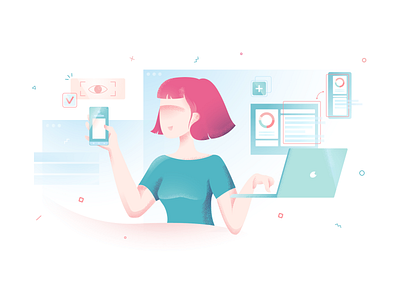 Grainy illustrations 🥰 branding business characters colorful design grainy illustration noisy product scenes startup storytale technologies textures ui vector workflow
