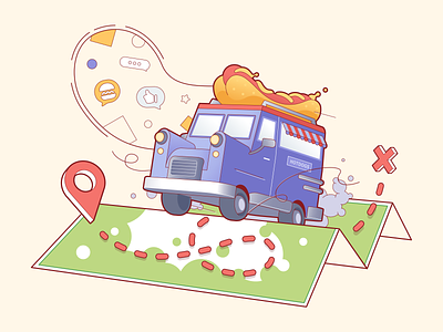 🚕 Delivery Man Illustrations colorful complex delivery design food gradients hotdog illustration isometric junk outline product service storytale ui vector