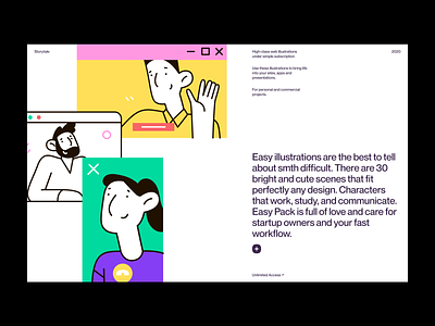 Easy illustrations 👌 colorful design easy flat illustration illustrations landing layout outline product storytale ui uxui vector web