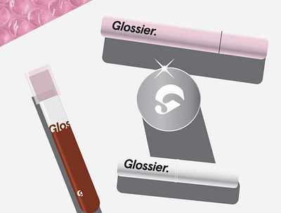 Glossier Makeup 2d rendering branding illustration ui